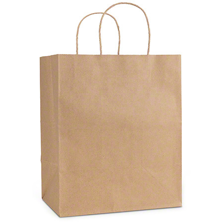 IBS KRFTW10712 Bistro Paper Shopping Bags, Kraft, 10"x6.75"x12" (250/Case)
