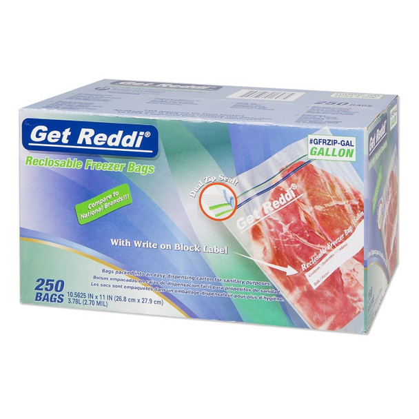 IBS GFRZIP-GAL Ziploc Freezer Bags, Gallon Size (250/Case)