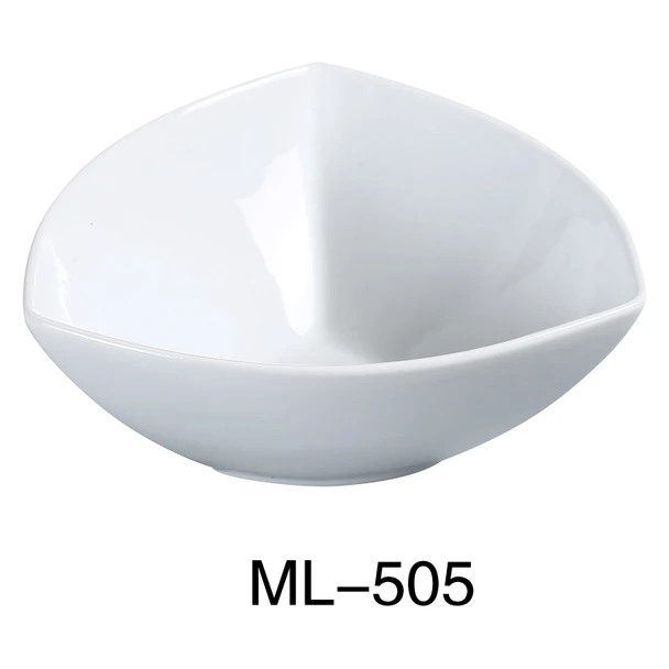 Yanco ML-505 Mainland Triangle Bowl, 5", 10 oz, Super White (36/Case)
