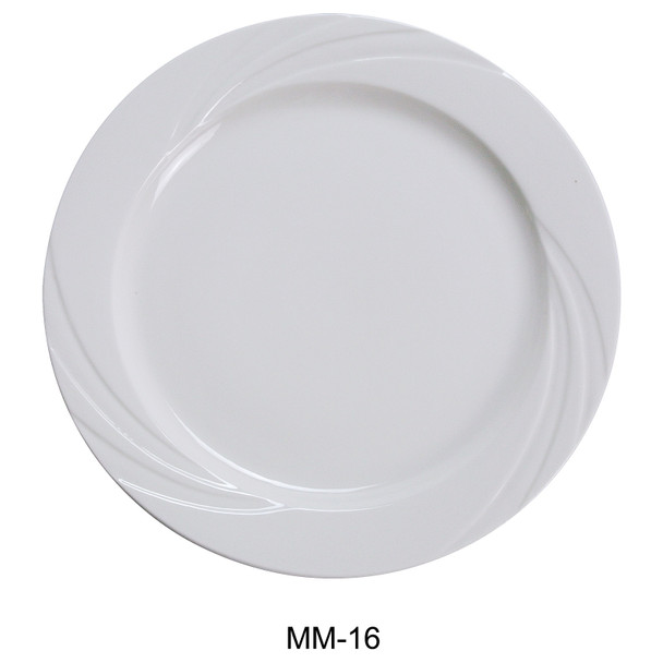 Yanco MM-16 Miami Plate, 10-1/2", Bone White (12/Case)