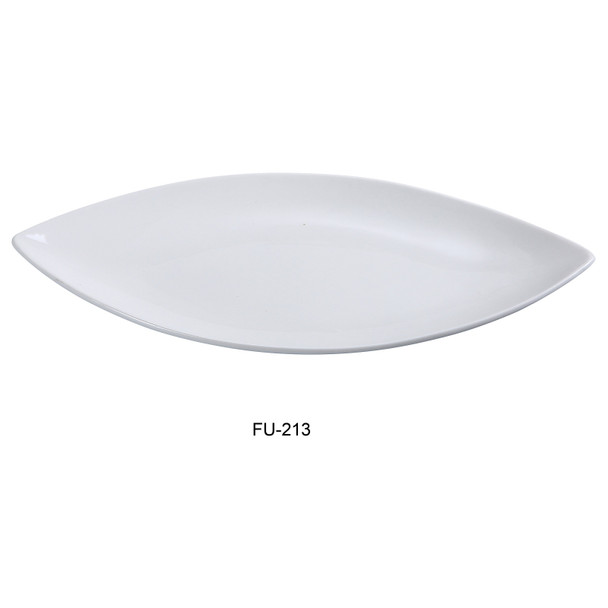 Yanco FU-213 Fuji Oval Dish Plate, 13", Bone White (12/Case)