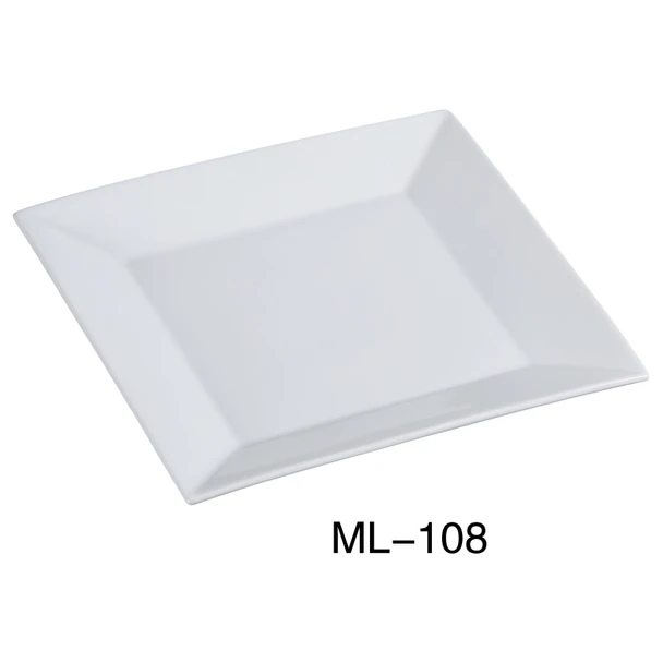 Yanco ML-108 Mainland Square Plate, 8", Super White (36/Case)