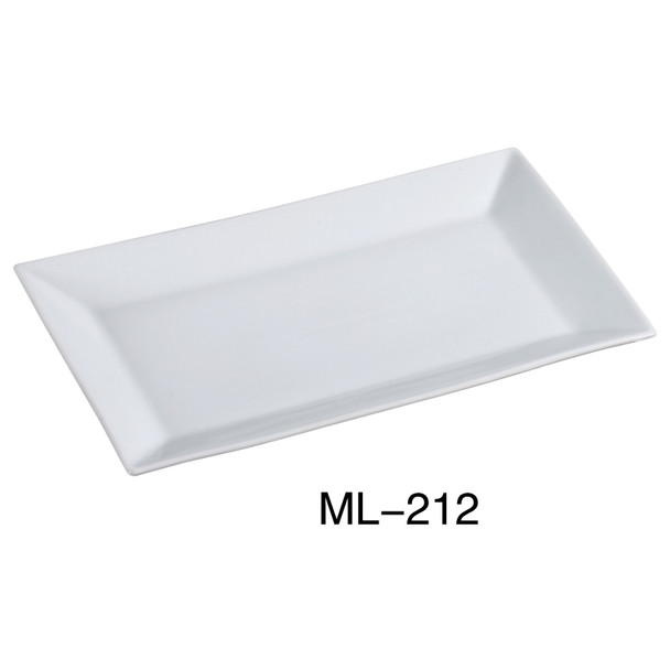 Yanco ML-212 Mainland Rectangle Plate,12" x 8", Super White (12/Case)