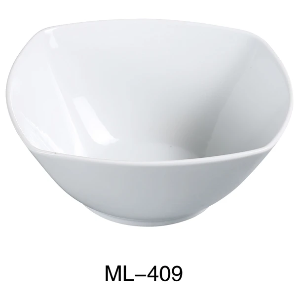 Yanco ML-409 Mainland Square Salad Bowl, 10-3/4", 64 oz, Super White (24/Case)