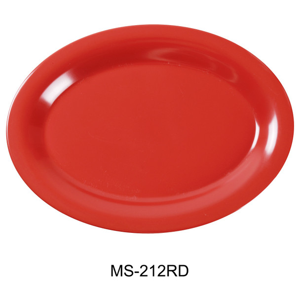 Yanco MS-212RD Milestone Oval Platter, 12", Melamine, Red (12/Case)