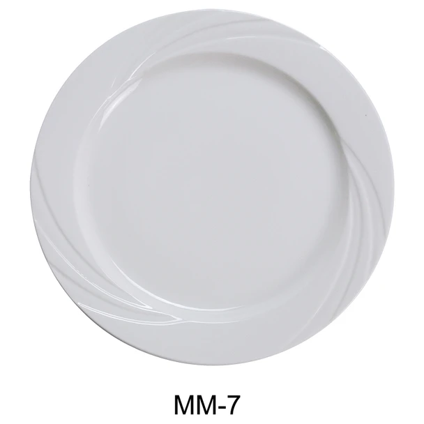 Yanco MM-7 Miami Round Plate, 7-1/4", Bone White (36/Case)