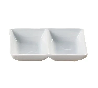 Yanco ML-725 Mainland Two Divided Tray, 2 oz, Super White (36/Case)