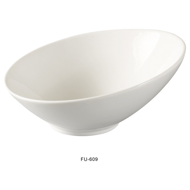 Yanco FU-609 Fuji Sheer Bowl, 9", 20 oz, Bone White (12/Case)