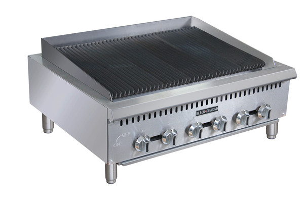 Adcraft BDCTC-36 36" Heavy Duty Radiant Gas Countertop Charbroiler - 6 Burners - 120K BTU