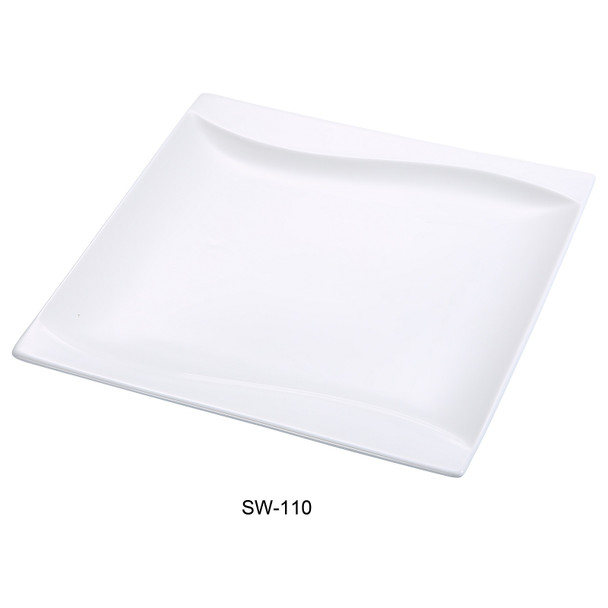 Yanco SW-110 Sea Wave Square Plate, 10", Bone White (24/Case)