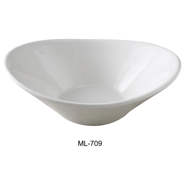 Yanco ML-709 Mainland Oval Salad Bowl, 22 oz, Super White (12/Case)