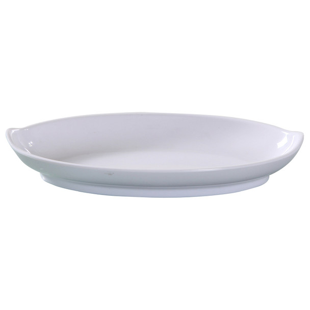 Yanco VE-409 Venice Plate, 8-1/2" Oval, White Melamine (48/Case)