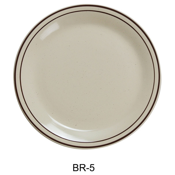 Yanco BR-5 Brown Speckled, Plate, 5.5", American White (36/Case)
