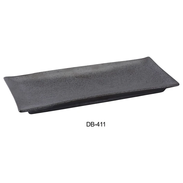 Yanco DB-411 Diamond Black Plate, 10-1/2"Lx4-3/8"W, Rectangular (24/Case)