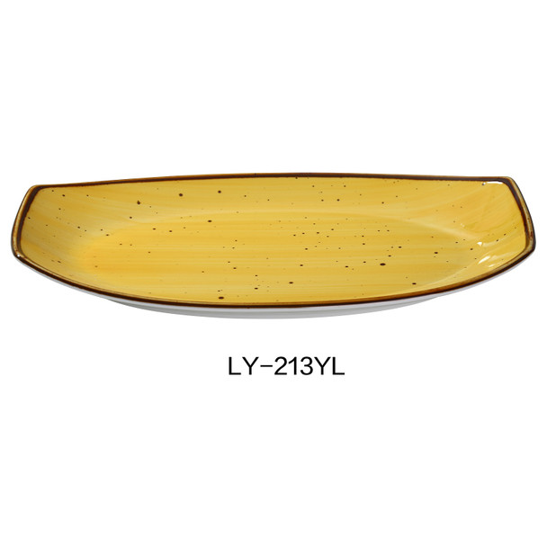 Yanco LY-213YL Lyon Plate, 13" x 7-3/8", Yellow (12/Case)