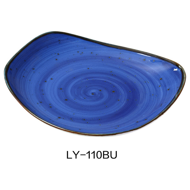Yanco LY-110BU Lyon Plate, 10-1/2", Free Form, Blue (12/Case)
