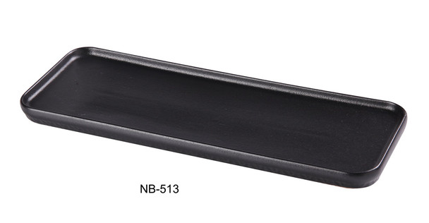 Yanco NB-513 Noble Black Plate, 13-7/8"Wx4-3/4"Dx 3/4"H (24/Case)