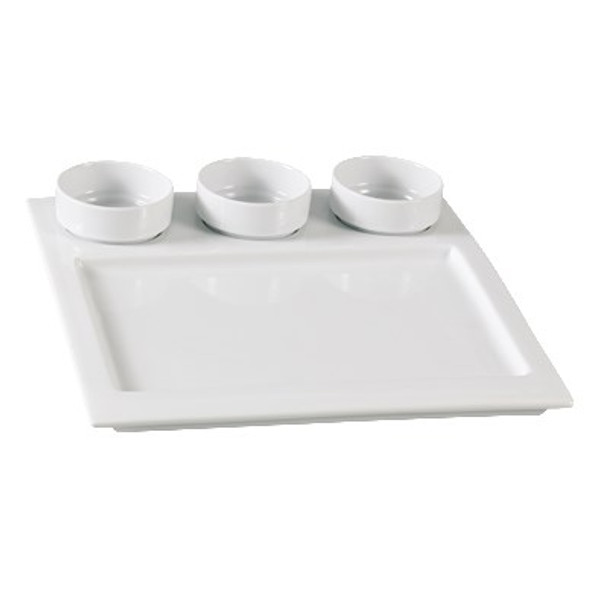 Yanco ML-810 Compartment Dish, 3 Dishes 3oz & Tray (12/Case)