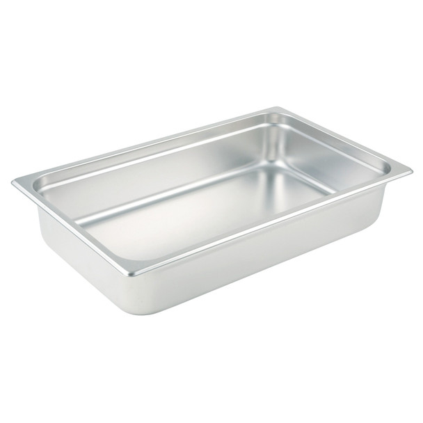 Winco SPJL-104 Steam Pan, 25 GA, Full Size, 4" Deep