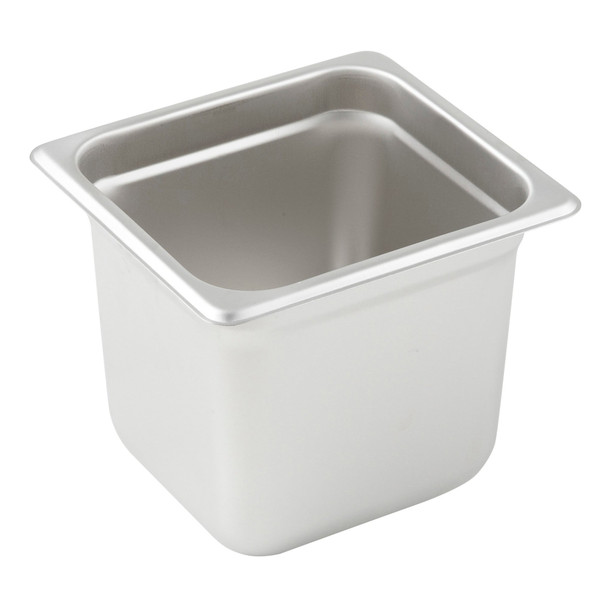 Winco SPJL-606 Steam Pan, 25 GA, 1/6 Size, 6" Deep