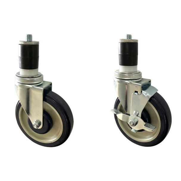 Sapphire SMCS-229-6 Stem Caster Set, 5" Poly Wheel, (6pcs/set)
