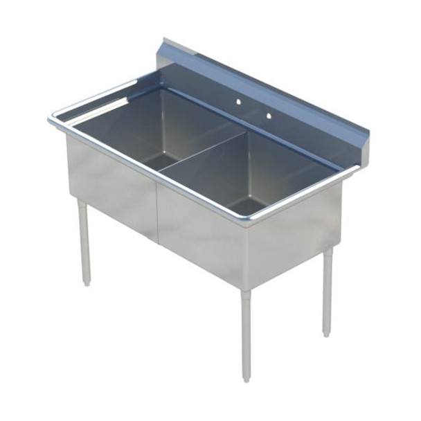 Sapphire SMS1824-2 2-Compartment Sink, 41"W x 29-1/2"D x 44-1/4"H Sapphire SMS1824-2 2-Compartment Sink, 41"W x 29-1/2"D x 44-1/4"H