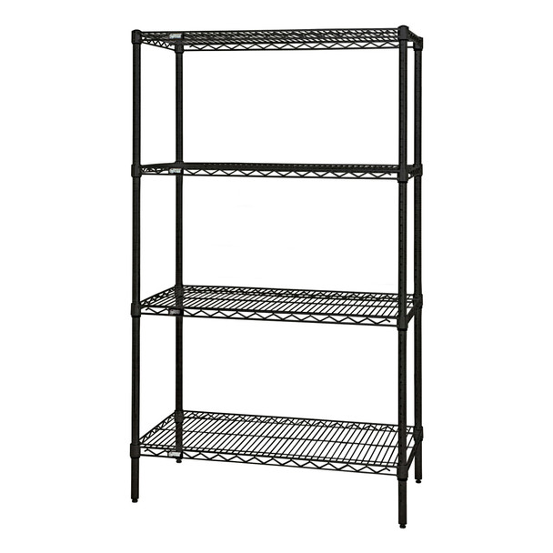 Quantum WR74-1424BK Black Wire Shelving Kit, 14"x24"x74"