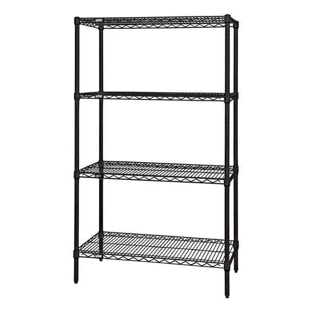 Quantum WR74-2448BK Black Wire Shelving Kit, 24"x48"x74"
