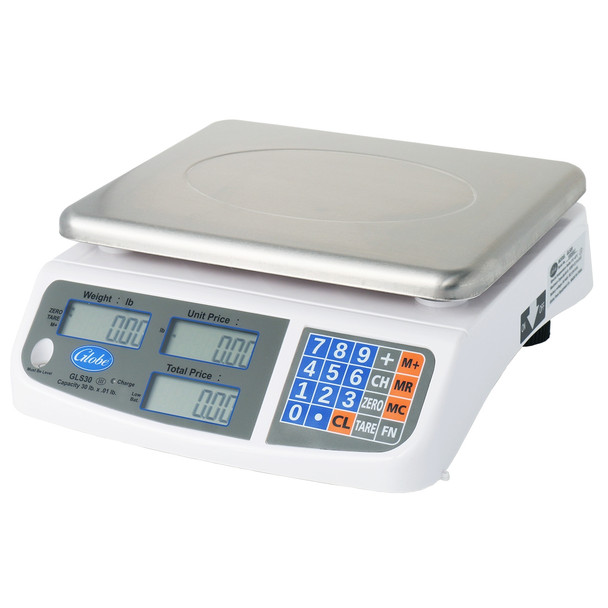 Globe GLS30 Price Computing Scale, Automatic Entry Tare, 30 lb x .01 lb