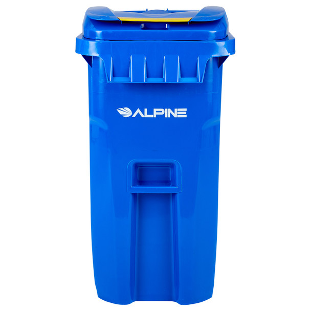 Alpine Industries ALP500-64-BLU Square Waste Container w/ Wheels, 64 Gallon, Blue