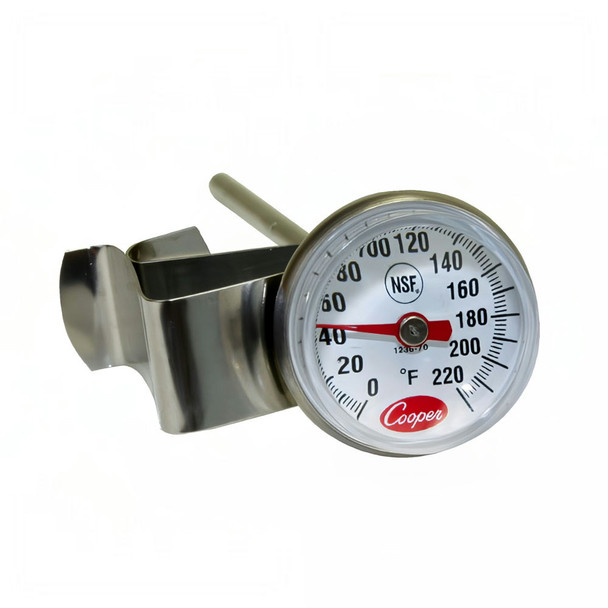 Cooper-Atkins 1236-70-1 Espresso/Cafe Thermometer, 5" with Vessel Clip Cooper-Atkins 1236-70-1 Espresso/Cafe Thermometer, 5" with Vessel Clip