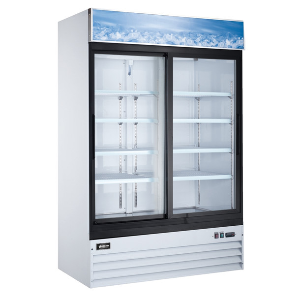 OMCAN RE-CN-0045-HC Two-Section Reach-In Display Refrigerator, 45 cu ft, 110V