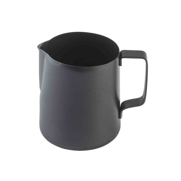 Tablecraft 12061 Frothing Cup, 18 oz., Stainless Steel, Black