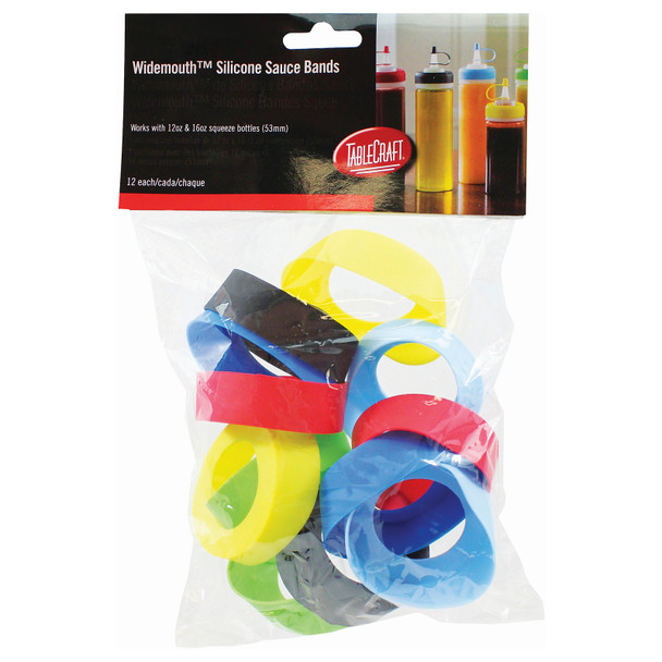 Tablecraft SB53A Sauce/Squeeze Bands,  Assorted colors (12/pack)