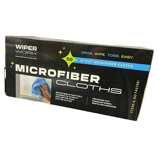Blue Pop Up Microfiber Cloths, 12"x12" (50pc/Box)