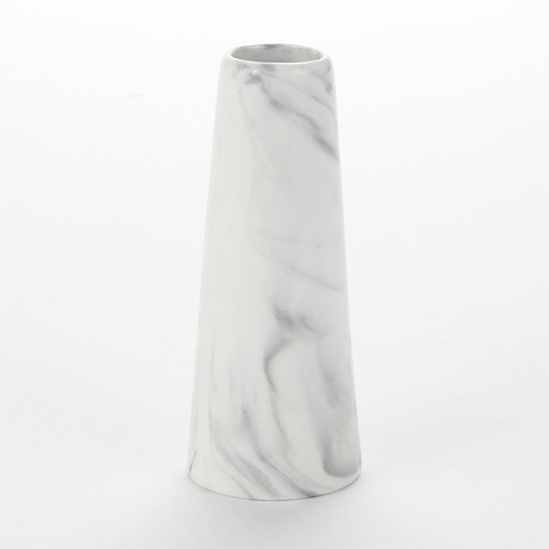 American Metalcraft BVTM9 Bud Vase, Ceramic, Tower, White Marble
