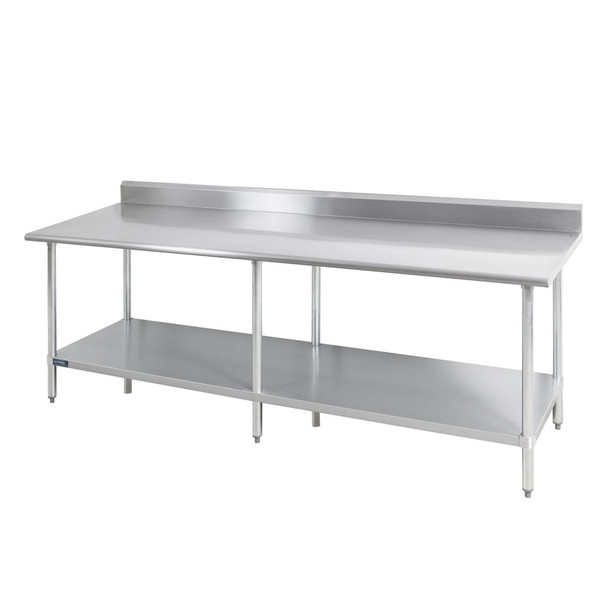 Sapphire SMTB-3084S Work Table, 30" x 84", All Stainless Steel, w/5" Backsplash