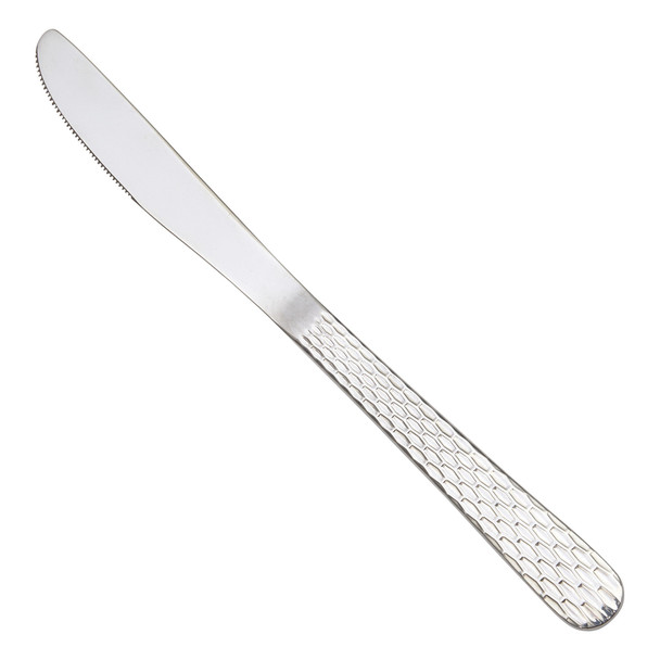 Winco 0023-08 Caspian Dinner Knife, Hammered Finish (12/Box)