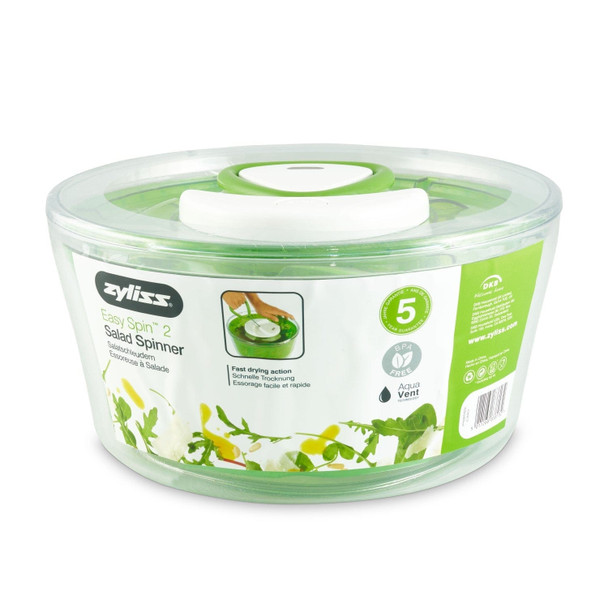 Zyliss E940012U Easy Spin 2, 11"x11"x 5-2/5",  Aquavent Salad, Green