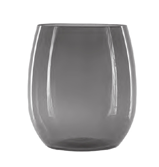 King Zak 30035 Stemless Tumber 12oz. Charcoal Tint (6/Pack)