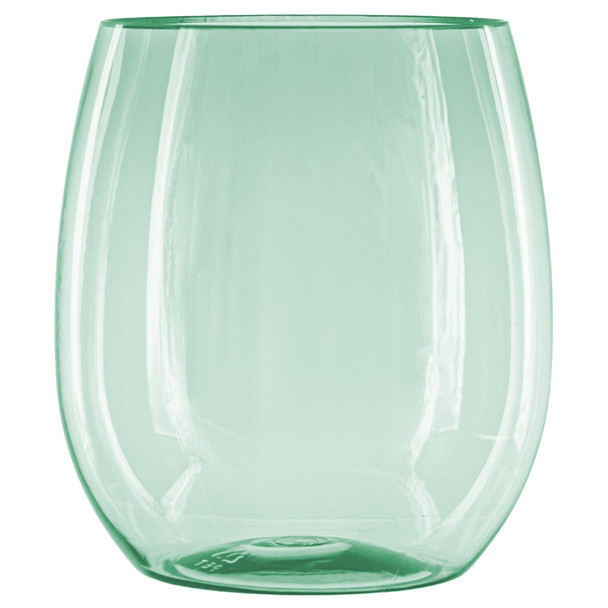 King Zak 30038 Stemless Tumber 12oz. Green Tint (6/Pack)
