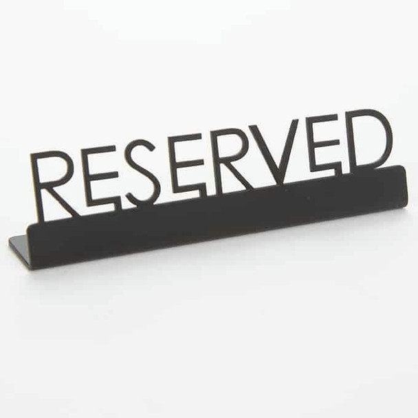 American Metalcraft SBR5  "Reserved" Sign, Stainless Steel, Black