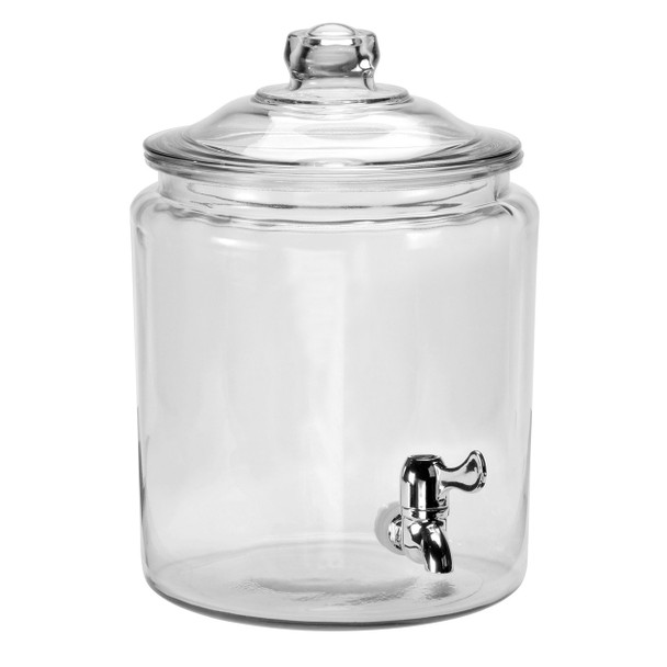 Anchor Hocking 93339AHG17 Dispenser, 2 gallon, with spigot, glass, clear