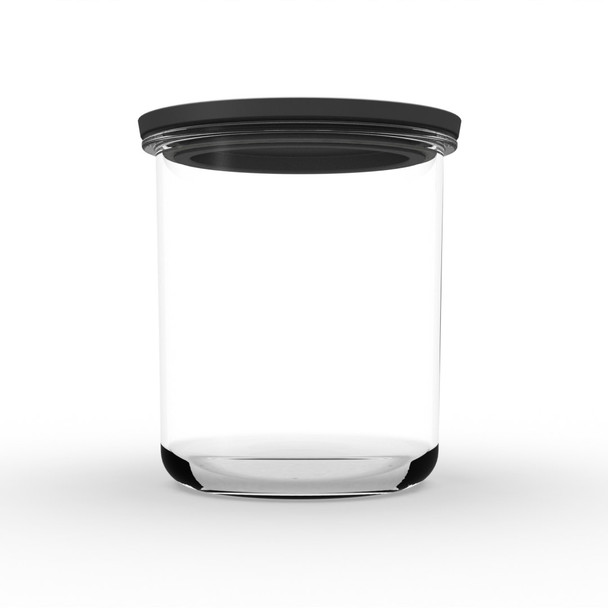 Anchor Hocking 13866 Goode Sundry Jar, 3qt., with black lid, glass, clear
