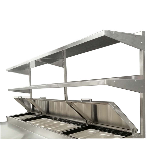 Atosa MROS-93P Overshelf, Double, for Pizza Prep Table, 93"W x 14"D Atosa MROS-93P Overshelf, Double, for Pizza Prep Table, 93"W x 14"D