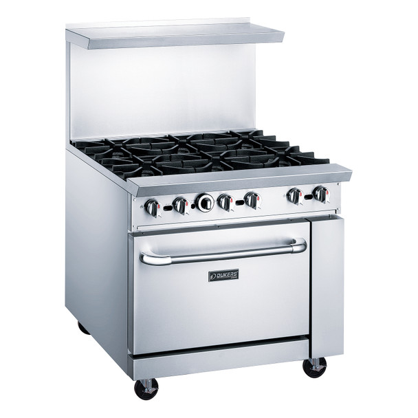 Dukers DCR36-6B 36" Gas Range with 6 Burners, Stainless Steel