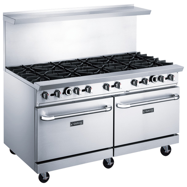 Dukers DCR60-10B 62" Gas Range with 10 Burners, Stainless Steel Exterior
