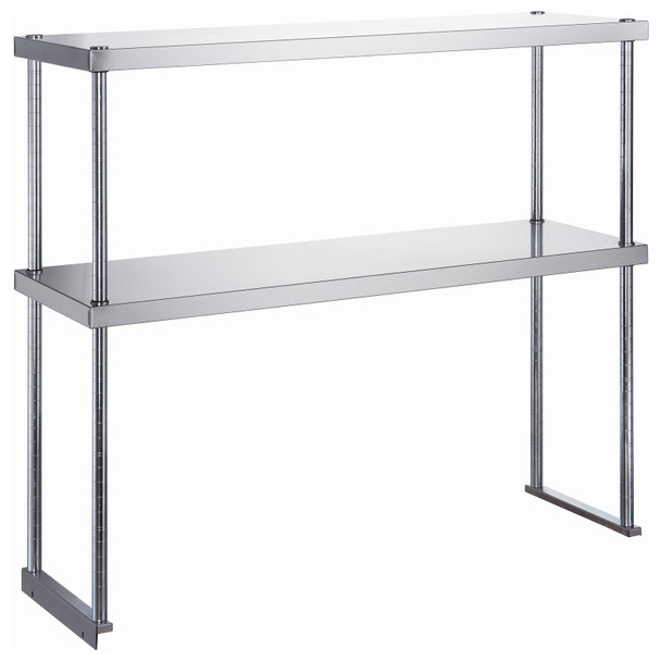 Dukers DCOS-1862 62" Double Overshelf, Stainless Steel, 18"D x 32"H
