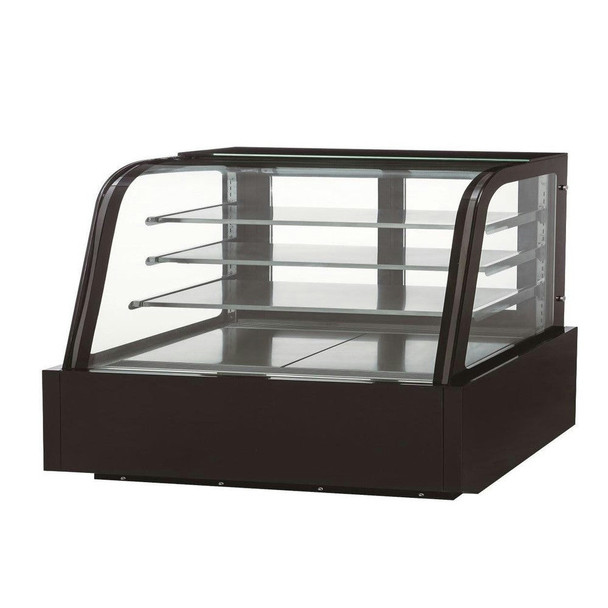 Dukers DDM72R-CB 72" Refrigerated Cake Display Case, Three-Section, Curved Glass