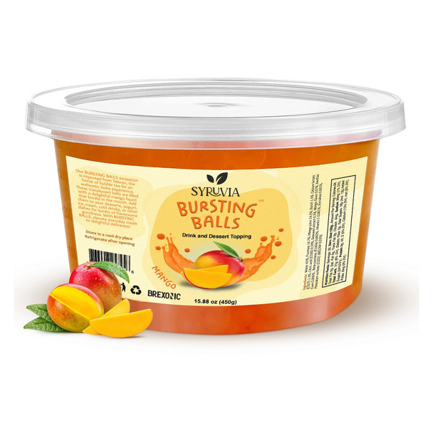 Syruvia BB-5721 Popping Boba Mango Flavored, 1 LB Syruvia BB-5721 Popping Boba Mango Flavored, 1 LB